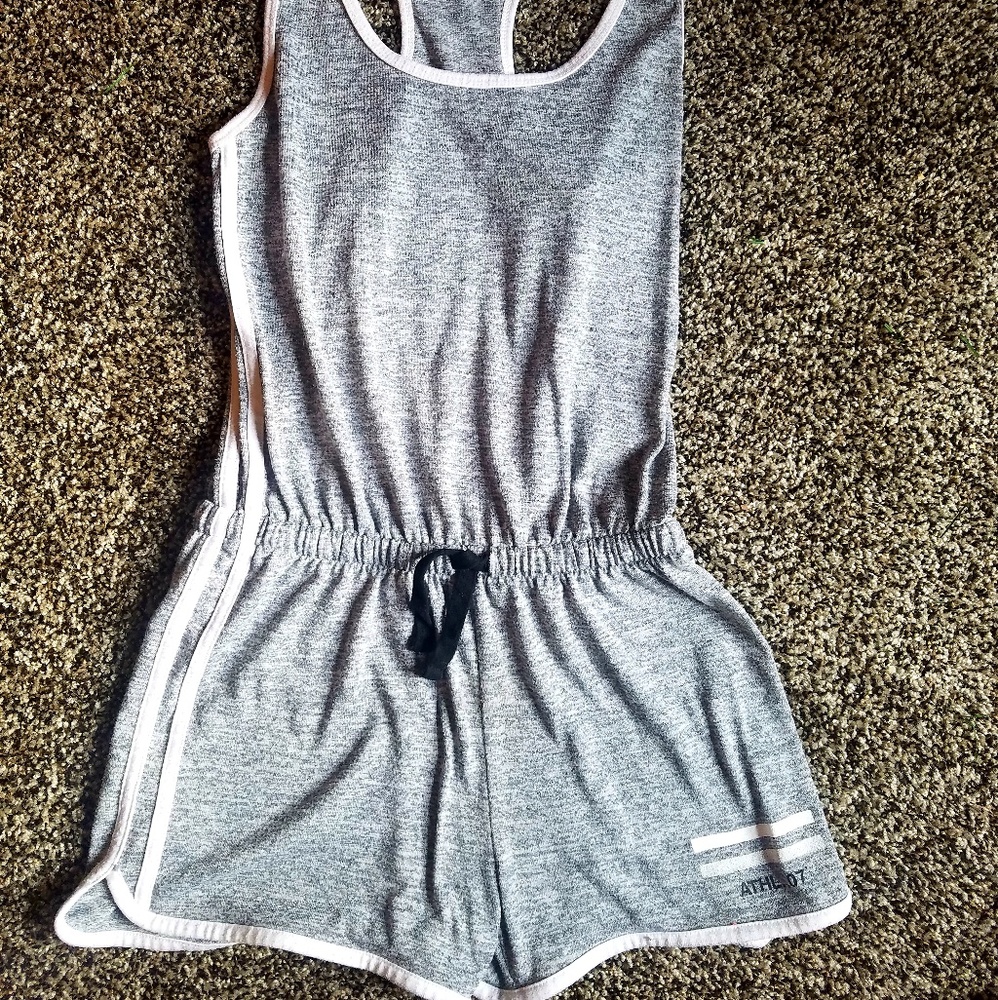 Grey Romper /Bodysuit - Racerback